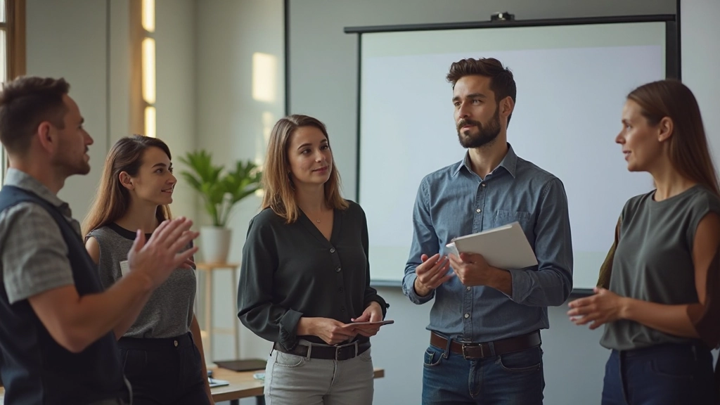 Trainingsraum mit Teilnehmern bei interaktivem Lernprozess
