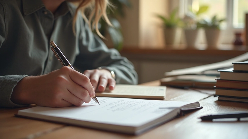 Strukturiertes Tagebuch mit wöchentlichen Einträgen, Zahlenmetriken und visuellen Fortschrittsmarkierungen